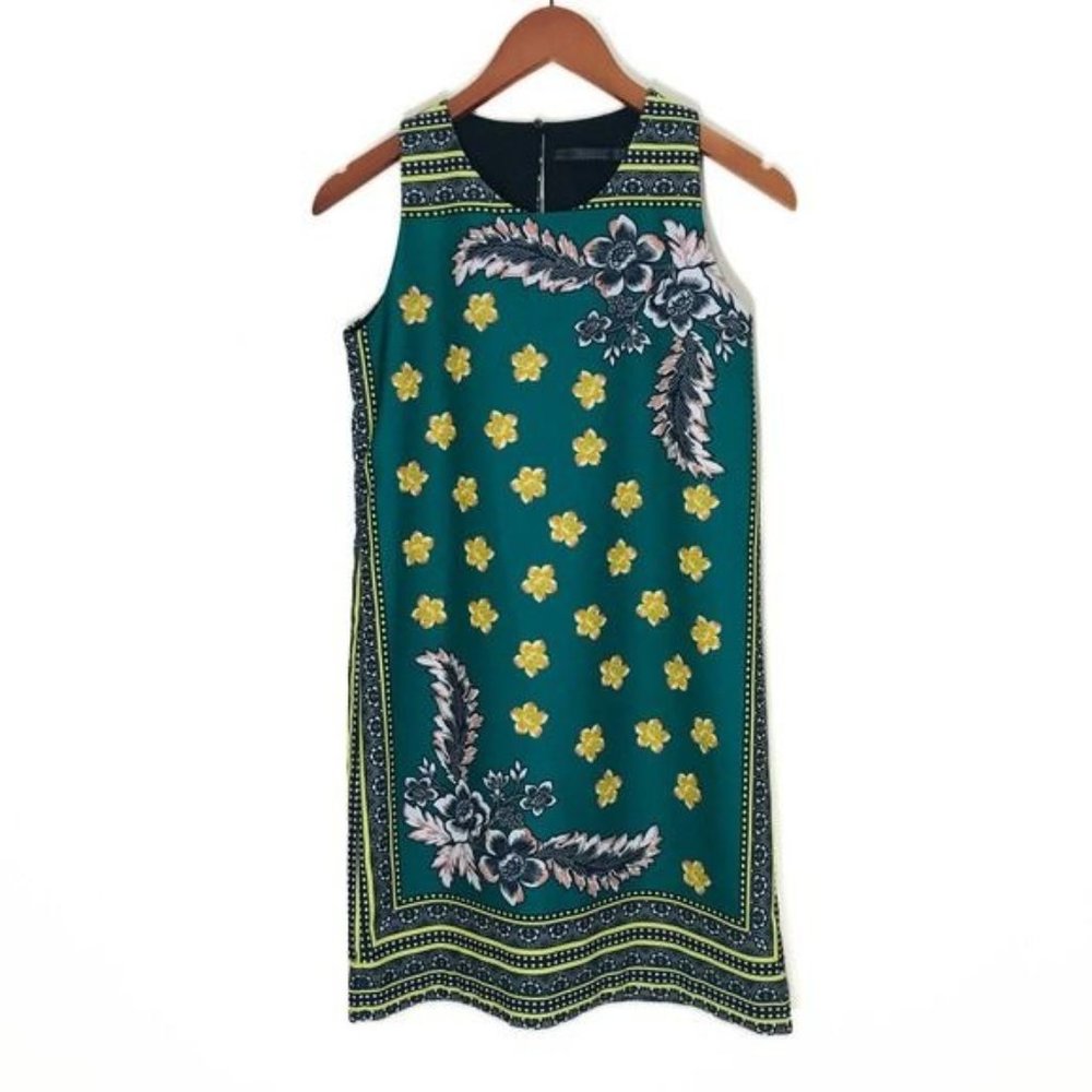 ZARA Floral Printed Sleeveless Shift Dress Size XS